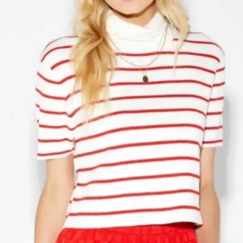 Callahan Knitwear Lucy Turtleneck Crop Sweater size small